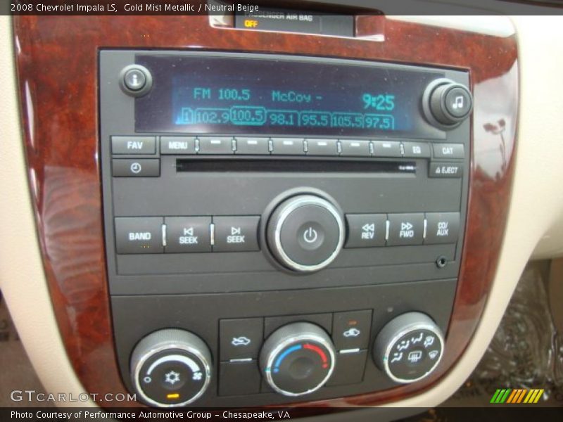 Gold Mist Metallic / Neutral Beige 2008 Chevrolet Impala LS