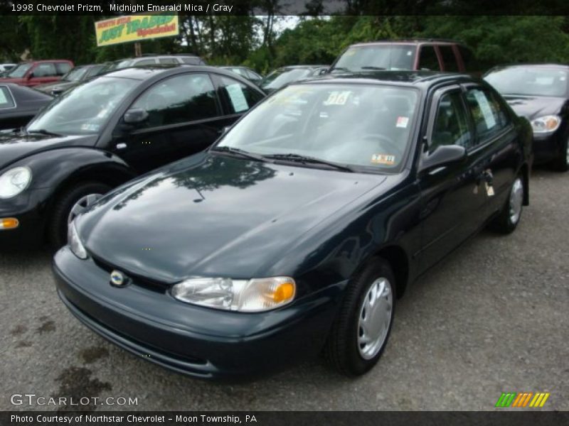 Midnight Emerald Mica / Gray 1998 Chevrolet Prizm