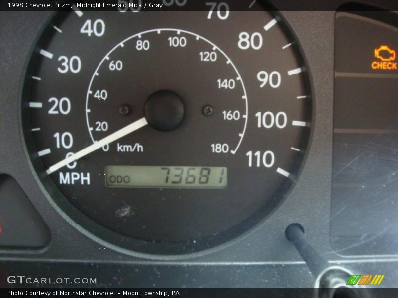 Midnight Emerald Mica / Gray 1998 Chevrolet Prizm