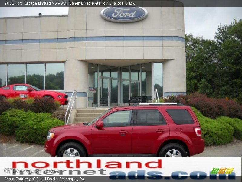 Sangria Red Metallic / Charcoal Black 2011 Ford Escape Limited V6 4WD