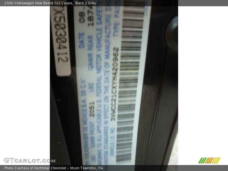 Black / Grey 2000 Volkswagen New Beetle GLS Coupe