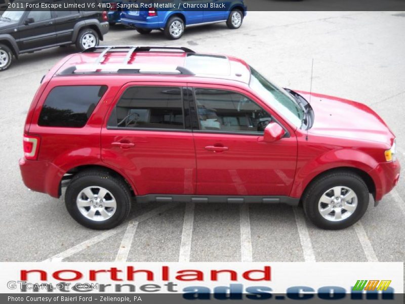 Sangria Red Metallic / Charcoal Black 2011 Ford Escape Limited V6 4WD