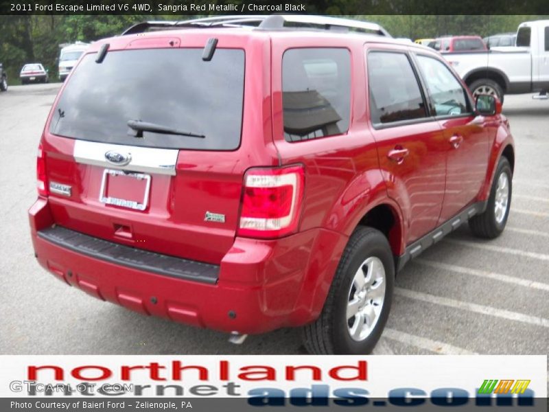 Sangria Red Metallic / Charcoal Black 2011 Ford Escape Limited V6 4WD