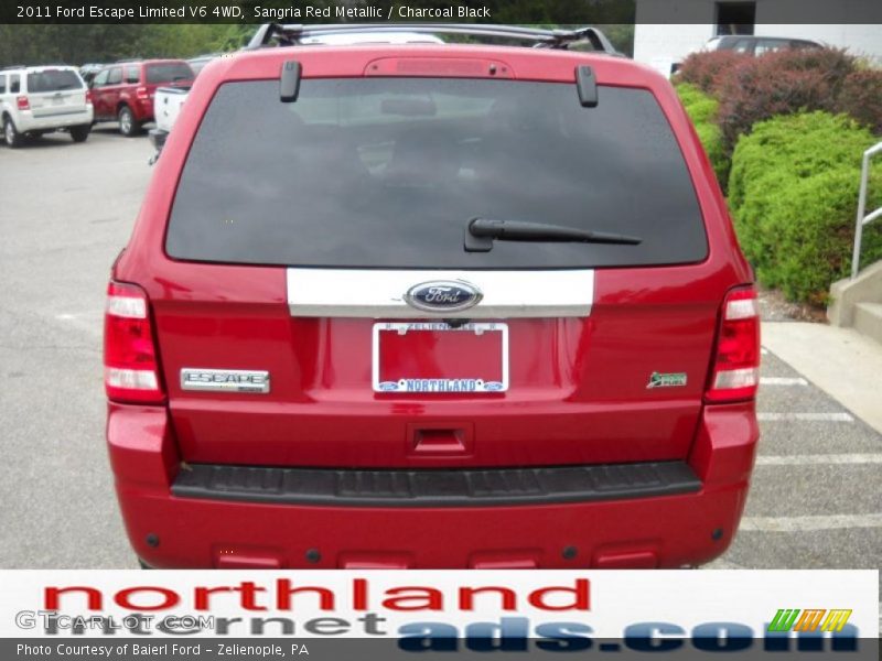 Sangria Red Metallic / Charcoal Black 2011 Ford Escape Limited V6 4WD