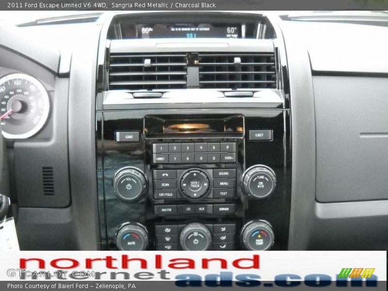Sangria Red Metallic / Charcoal Black 2011 Ford Escape Limited V6 4WD