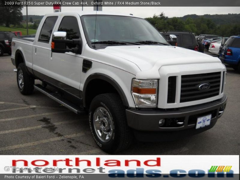 Oxford White / FX4 Medium Stone/Black 2009 Ford F350 Super Duty FX4 Crew Cab 4x4