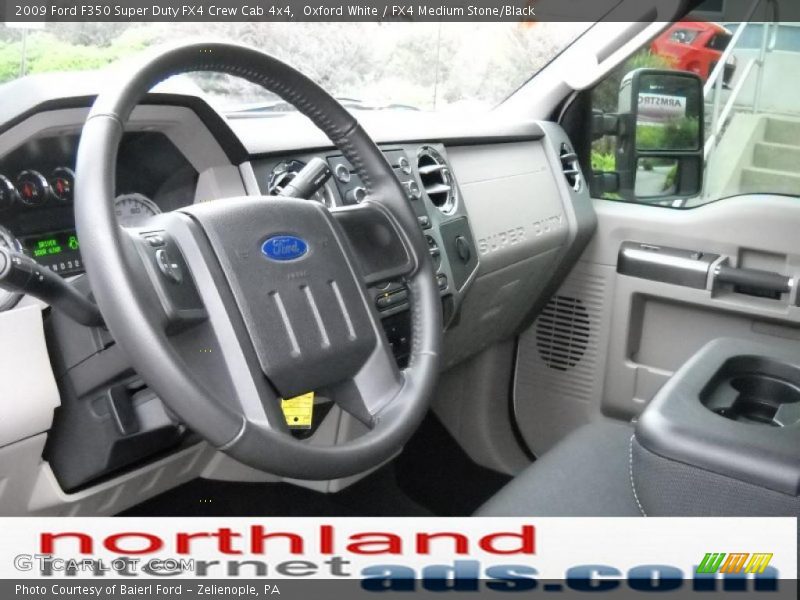Oxford White / FX4 Medium Stone/Black 2009 Ford F350 Super Duty FX4 Crew Cab 4x4