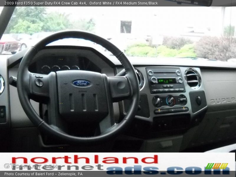 Oxford White / FX4 Medium Stone/Black 2009 Ford F350 Super Duty FX4 Crew Cab 4x4