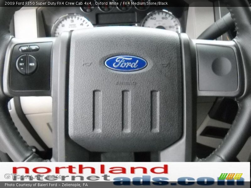 Oxford White / FX4 Medium Stone/Black 2009 Ford F350 Super Duty FX4 Crew Cab 4x4