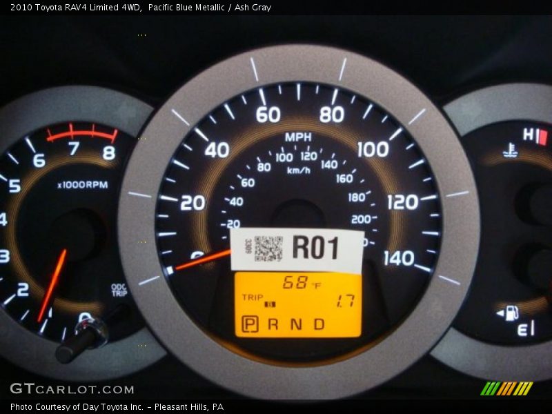 Pacific Blue Metallic / Ash Gray 2010 Toyota RAV4 Limited 4WD