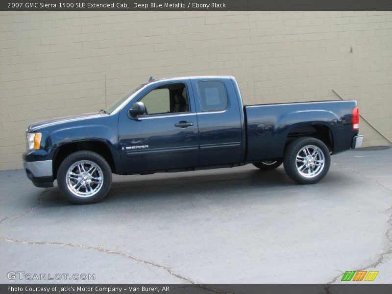 Deep Blue Metallic / Ebony Black 2007 GMC Sierra 1500 SLE Extended Cab