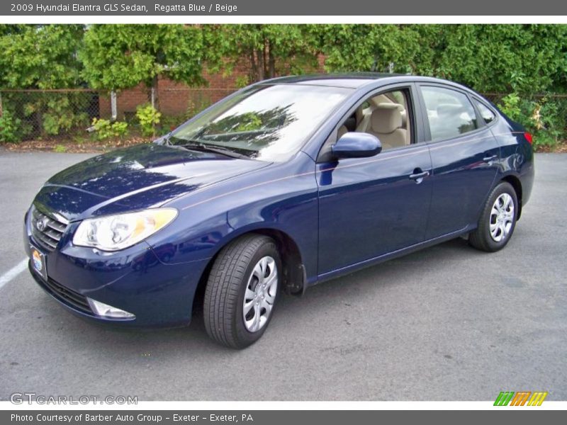 Regatta Blue / Beige 2009 Hyundai Elantra GLS Sedan