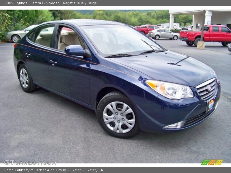 Regatta Blue / Beige 2009 Hyundai Elantra GLS Sedan