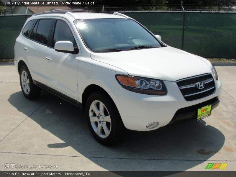 Arctic White / Beige 2007 Hyundai Santa Fe Limited