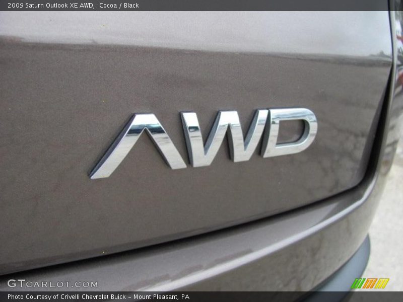 Cocoa / Black 2009 Saturn Outlook XE AWD