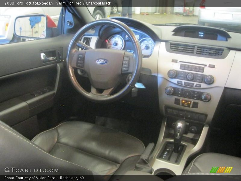 Vermillion Red / Charcoal Black 2008 Ford Focus SES Sedan