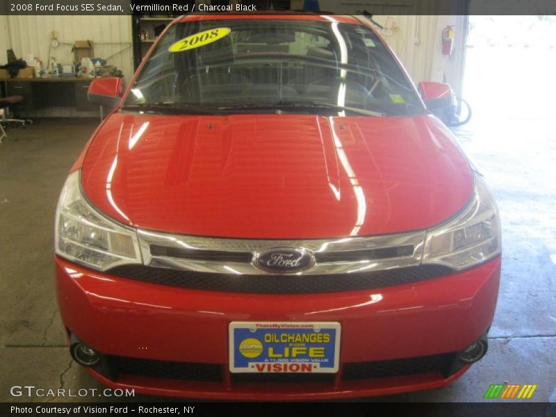 Vermillion Red / Charcoal Black 2008 Ford Focus SES Sedan