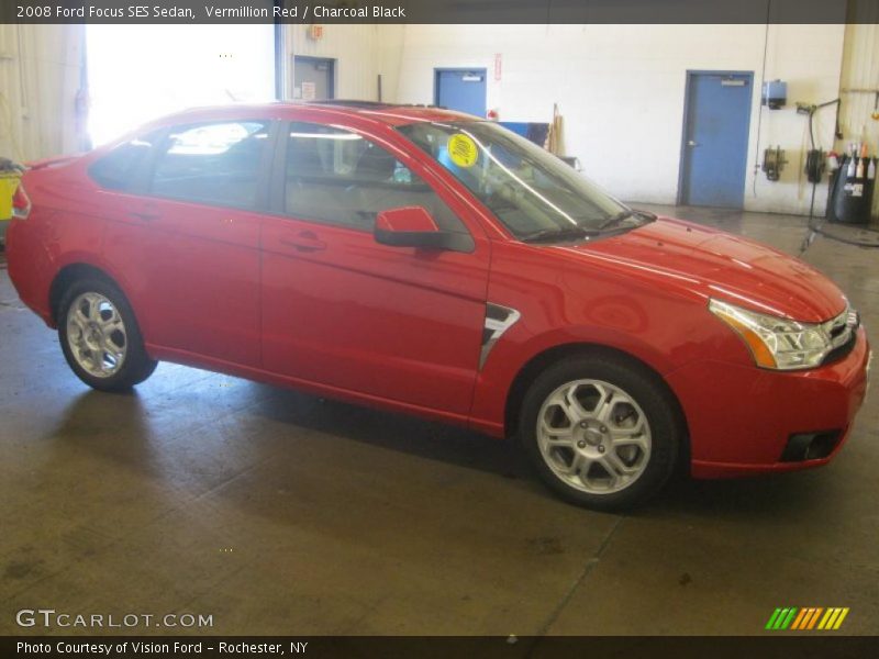 Vermillion Red / Charcoal Black 2008 Ford Focus SES Sedan