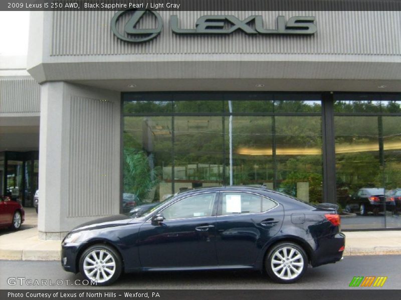 Black Sapphire Pearl / Light Gray 2009 Lexus IS 250 AWD