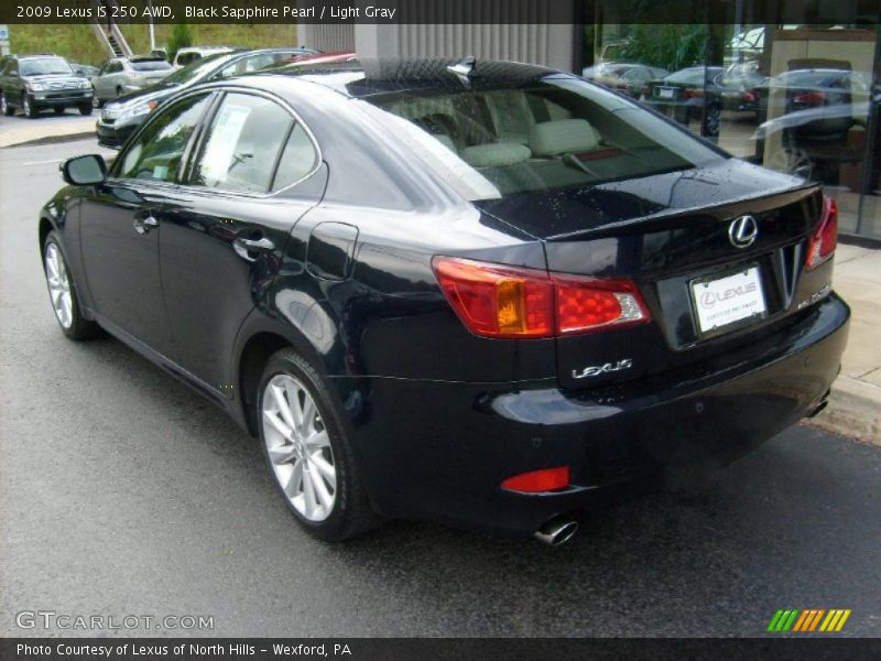Black Sapphire Pearl / Light Gray 2009 Lexus IS 250 AWD