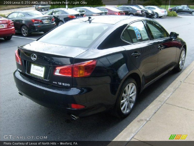 Black Sapphire Pearl / Light Gray 2009 Lexus IS 250 AWD