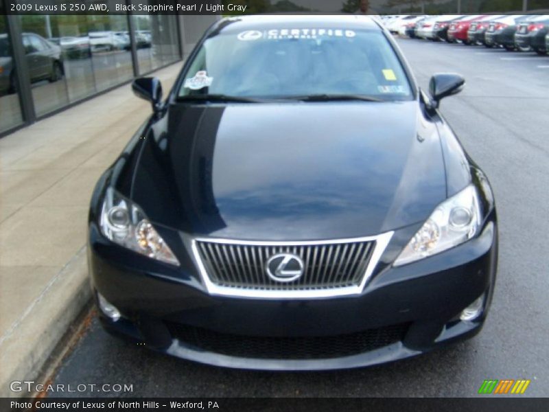 Black Sapphire Pearl / Light Gray 2009 Lexus IS 250 AWD