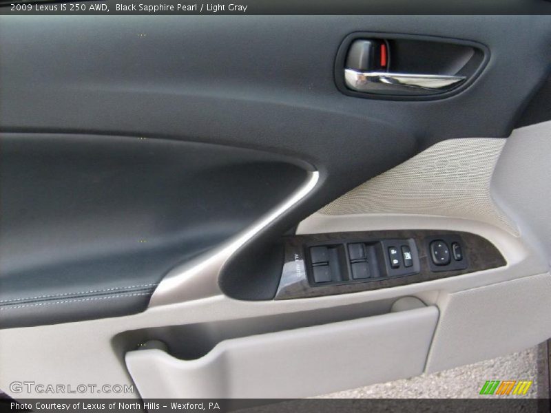 Black Sapphire Pearl / Light Gray 2009 Lexus IS 250 AWD