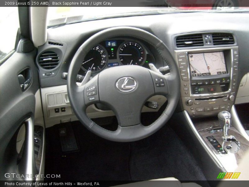 Black Sapphire Pearl / Light Gray 2009 Lexus IS 250 AWD