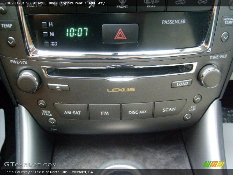Black Sapphire Pearl / Light Gray 2009 Lexus IS 250 AWD