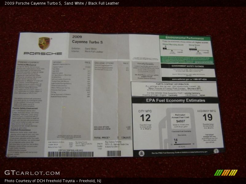 Sand White / Black Full Leather 2009 Porsche Cayenne Turbo S