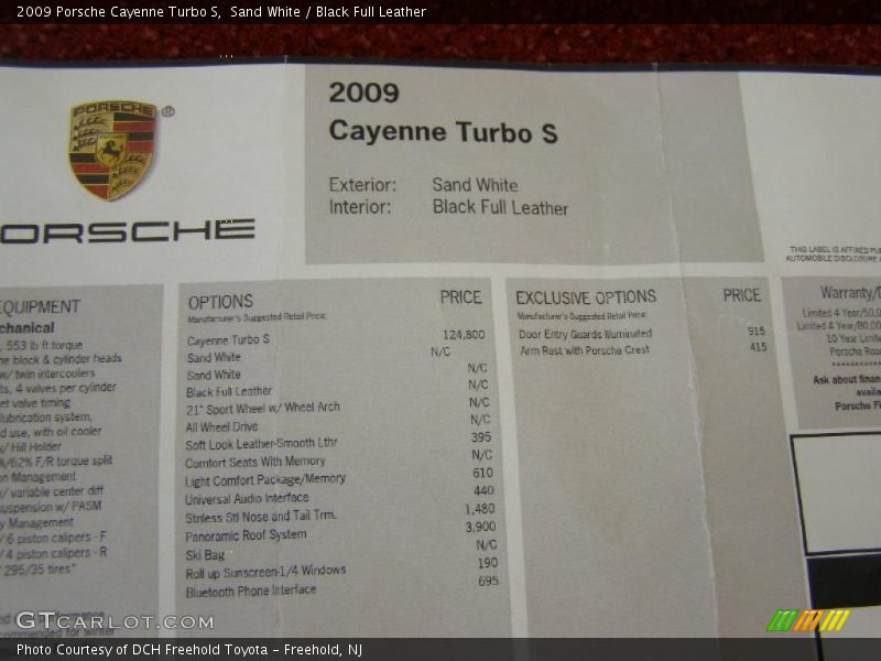 Sand White / Black Full Leather 2009 Porsche Cayenne Turbo S