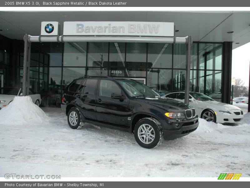 Black Sapphire Metallic / Black Dakota Leather 2005 BMW X5 3.0i