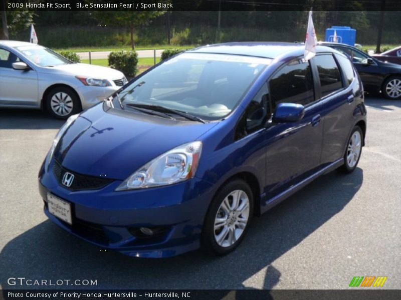 Blue Sensation Pearl / Sport Black 2009 Honda Fit Sport