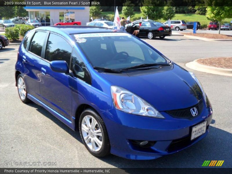 Blue Sensation Pearl / Sport Black 2009 Honda Fit Sport