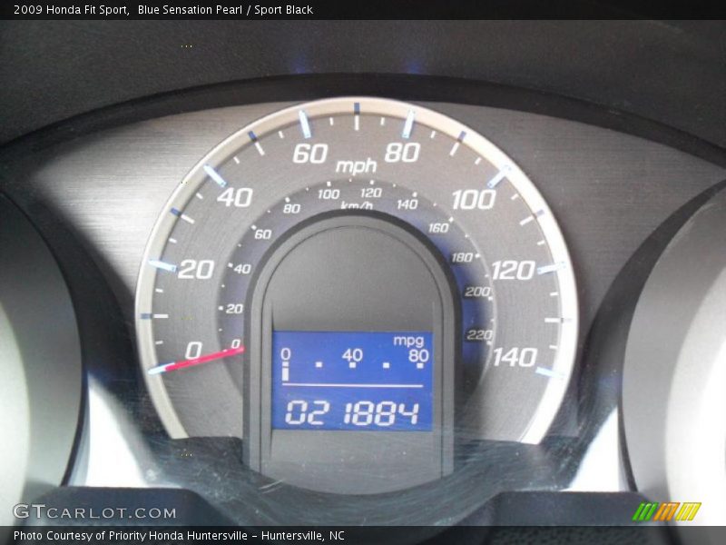 Blue Sensation Pearl / Sport Black 2009 Honda Fit Sport