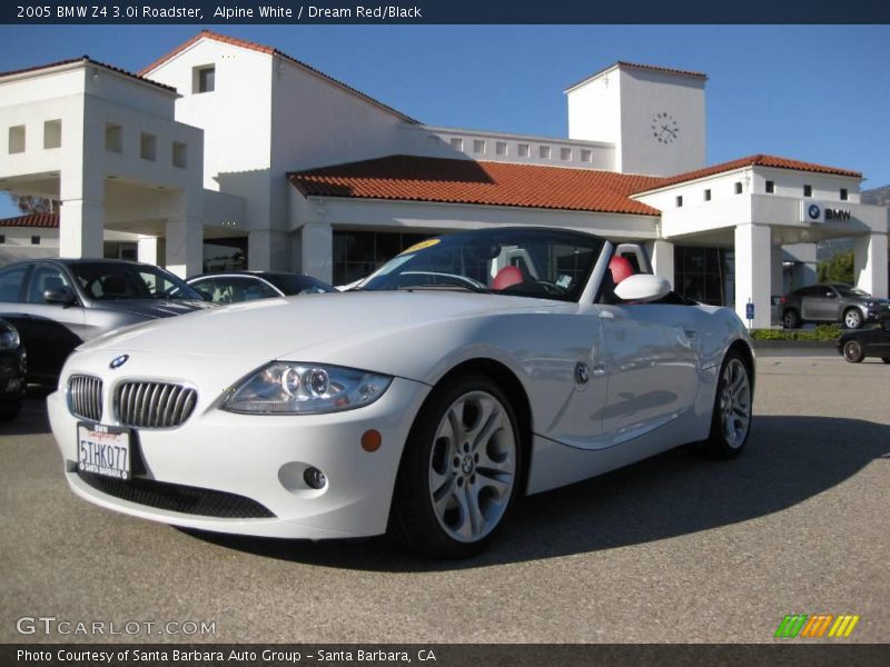 Alpine White / Dream Red/Black 2005 BMW Z4 3.0i Roadster
