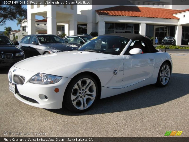 Alpine White / Dream Red/Black 2005 BMW Z4 3.0i Roadster