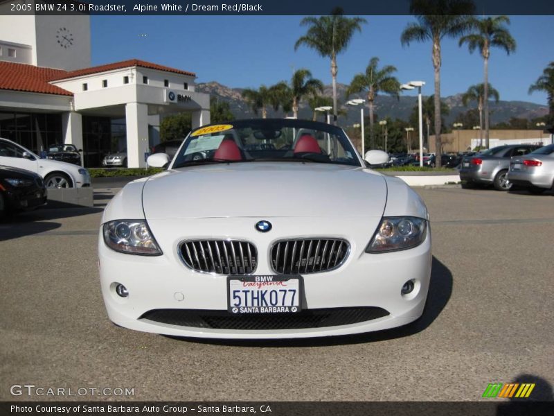 Alpine White / Dream Red/Black 2005 BMW Z4 3.0i Roadster