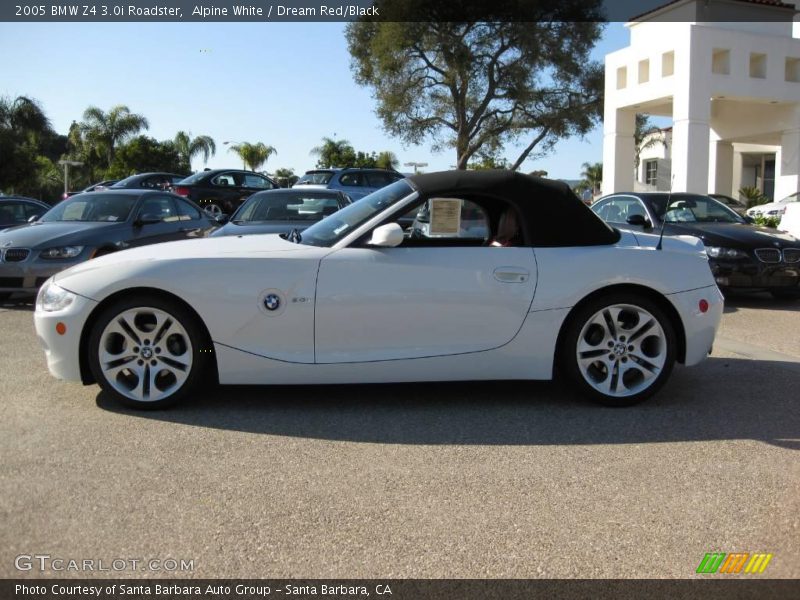 Alpine White / Dream Red/Black 2005 BMW Z4 3.0i Roadster