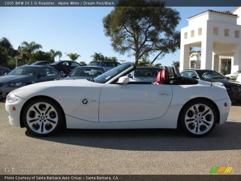 Alpine White / Dream Red/Black 2005 BMW Z4 3.0i Roadster