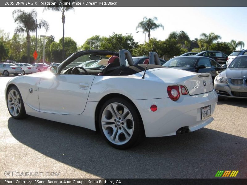 Alpine White / Dream Red/Black 2005 BMW Z4 3.0i Roadster