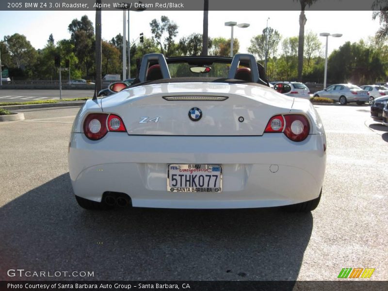 Alpine White / Dream Red/Black 2005 BMW Z4 3.0i Roadster