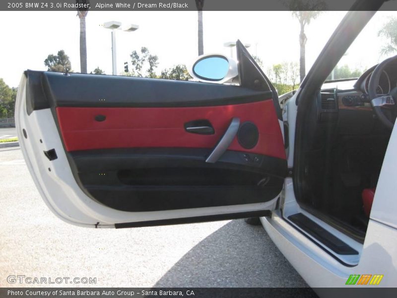 Alpine White / Dream Red/Black 2005 BMW Z4 3.0i Roadster