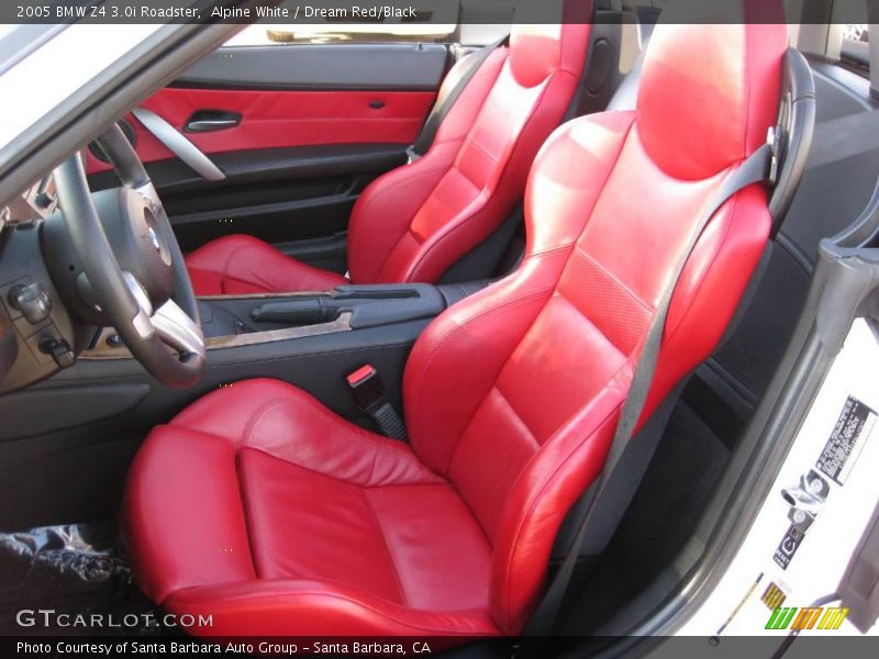 Alpine White / Dream Red/Black 2005 BMW Z4 3.0i Roadster