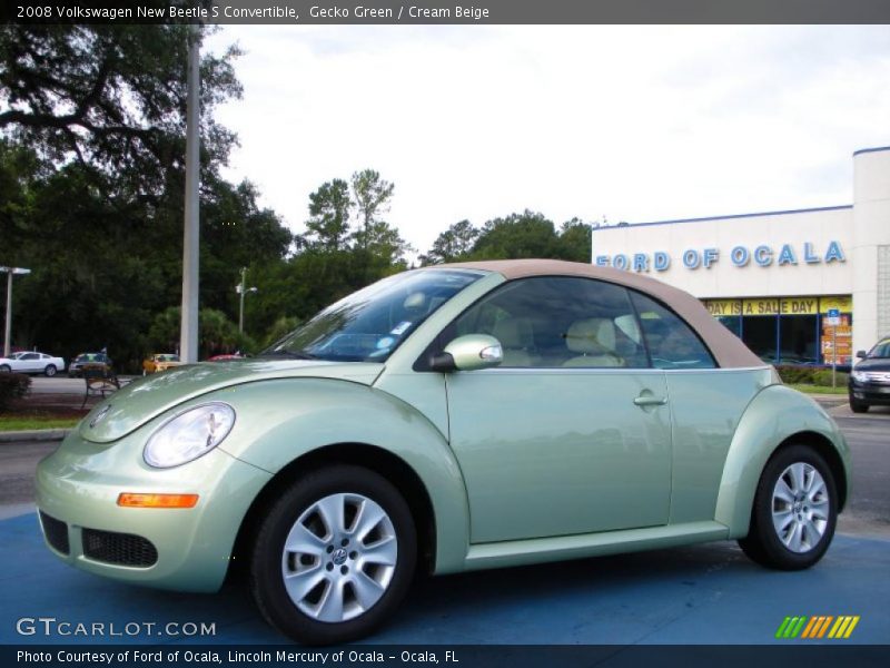 Gecko Green / Cream Beige 2008 Volkswagen New Beetle S Convertible