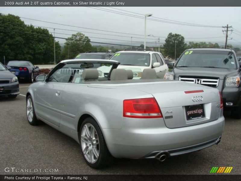 Ice Silver Metallic / Light Grey 2009 Audi A4 2.0T quattro Cabriolet