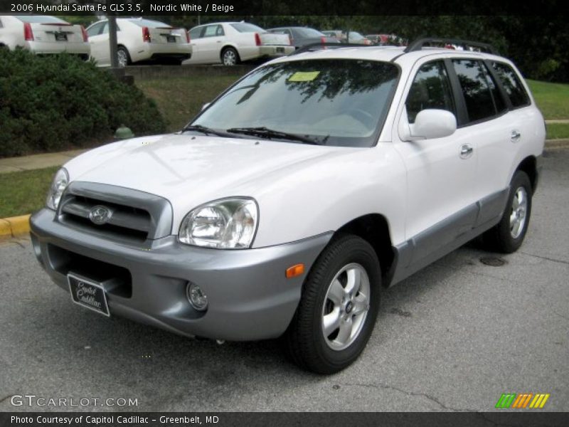 Nordic White / Beige 2006 Hyundai Santa Fe GLS 3.5
