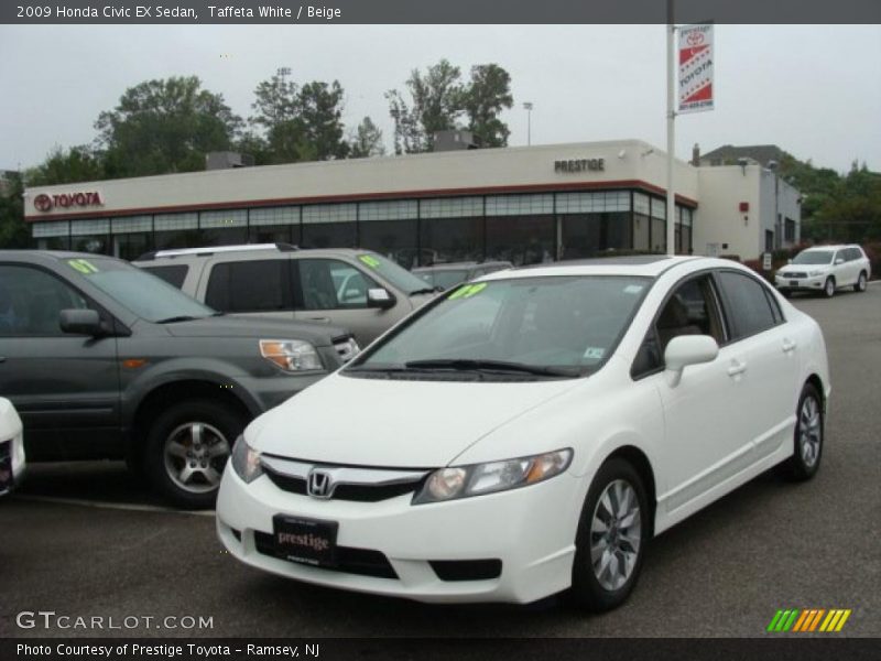 Taffeta White / Beige 2009 Honda Civic EX Sedan