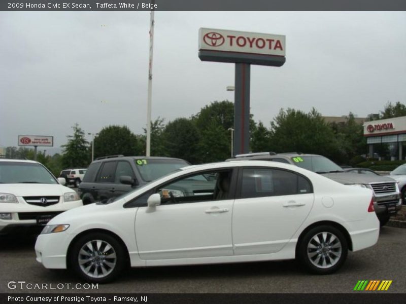 Taffeta White / Beige 2009 Honda Civic EX Sedan