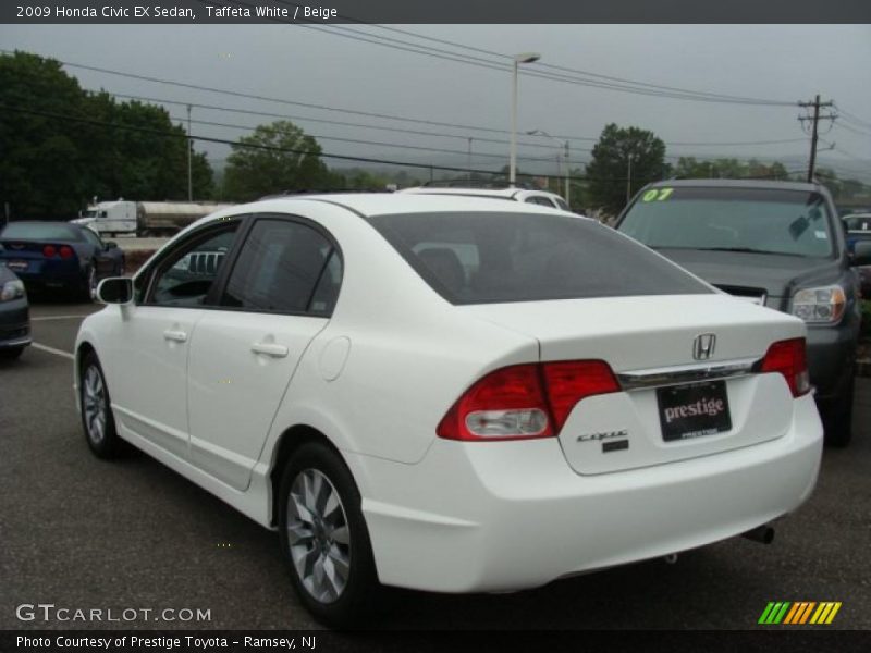 Taffeta White / Beige 2009 Honda Civic EX Sedan